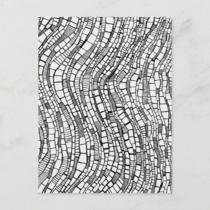 Abstrakte Pen-&-Tinte-Geometrische-Rechtecke-Postk Postkarte