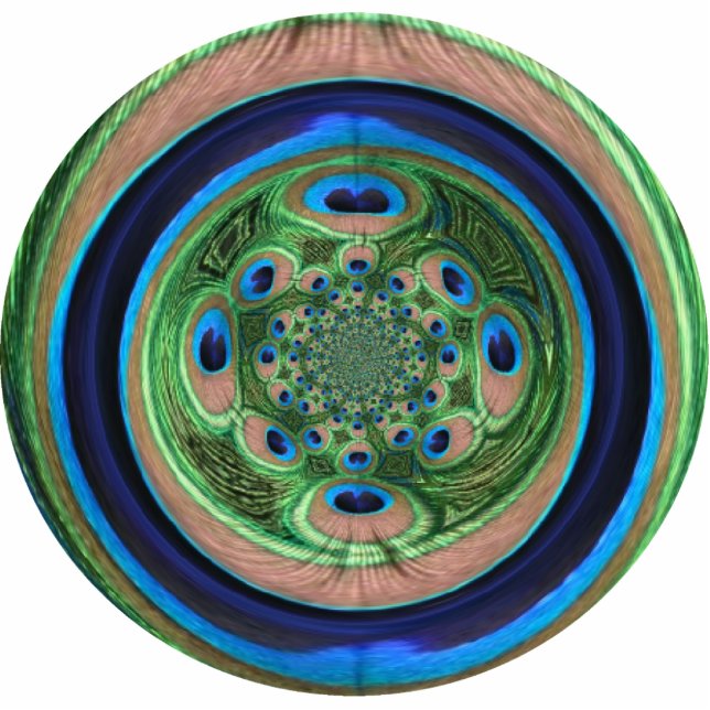 Abstrakte Pfauenschmuck Fotoskulptur Ornament (Vorne)