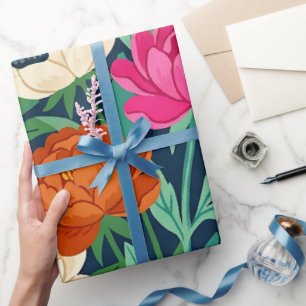 Abstrakte Pfingstrosen Schmetterlinge Geschenkpapi Geschenkpapier