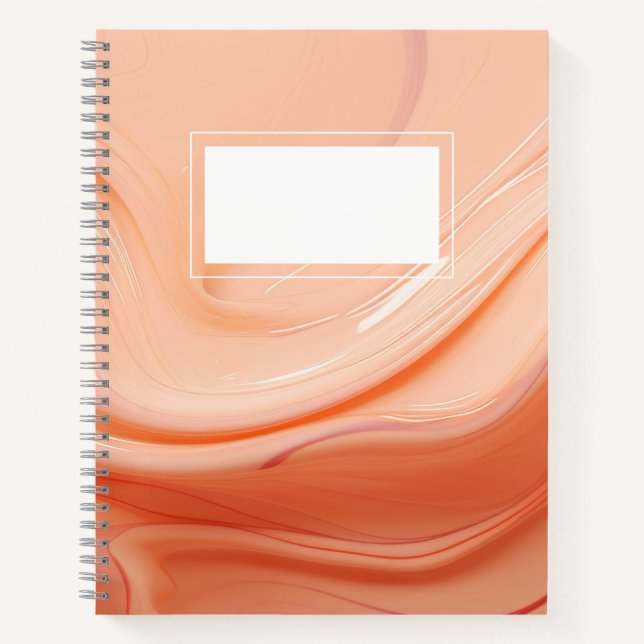 Abstrakte Pfirsichflüssigkeit Notizbuch (Vorderseite)