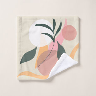 Abstrakte Pflanze Illustration Formen Rosa Vegetat Waschlappen