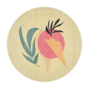 Abstrakte Pflanze Illustrationsformen Rosa Gelb Schneidebrett