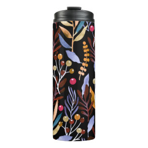 Abstrakte Pflanze Kräutermuster Thermosbecher