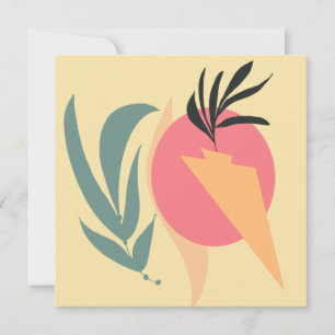 Abstrakte Pflanzenillustrationsformen Pink Gelb
