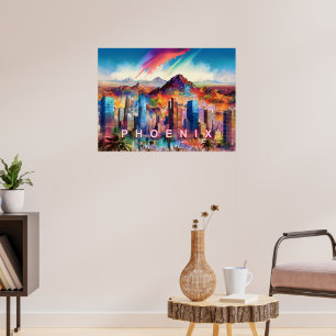 Abstrakte Phoenix Arizona Skyline Poster