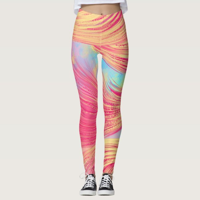 abstrakte Phoenix Feathers Leggings (Vorderseite)