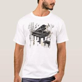 Abstrakte Piano Art T-Shirt