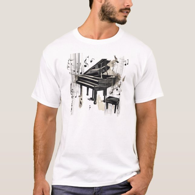 Abstrakte Piano Art T-Shirt (Vorderseite)