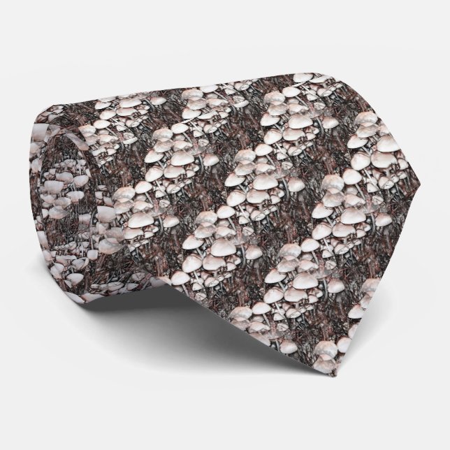 Abstrakte Pilze im Grünen Kunst Krawatte (Gerollt)