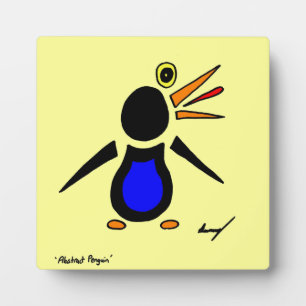 Abstrakte Pinguin Plaque - Gelb Fotoplatte
