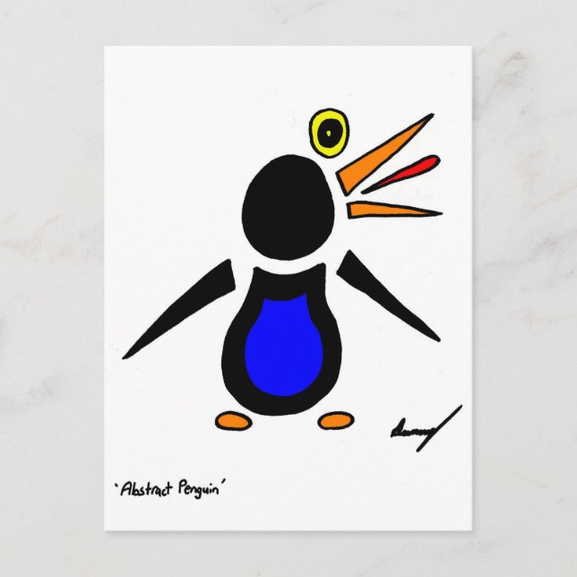 Abstrakte Pinguin Postkarte (Vorderseite)