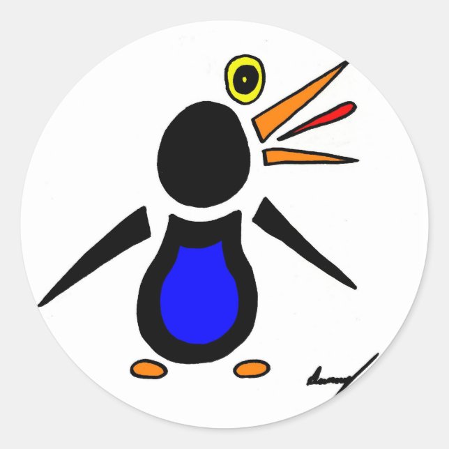 Abstrakte Pinguinkleber - Set von 20 Jahren Runder Aufkleber (Vorderseite)