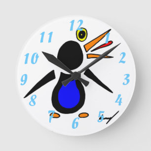 Abstrakte Pinguinuhr Runde Wanduhr
