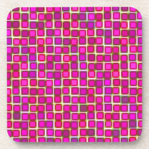 Abstrakte Pink Squares Muster-Untersetzer Untersetzer
