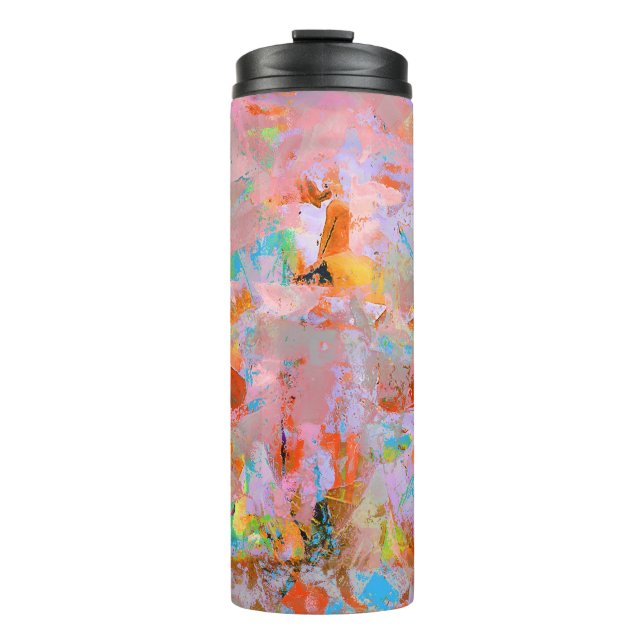 Abstrakte PINK- UND BLAUENBILDUNG Thermosbecher (Vorderseite)