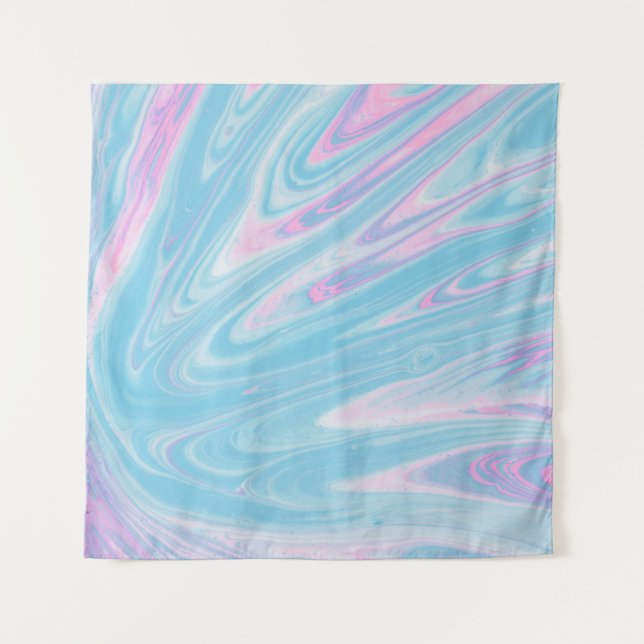Abstrakte PINK- UND BLAUENBILDUNG Wandteppich (Vorderseite)