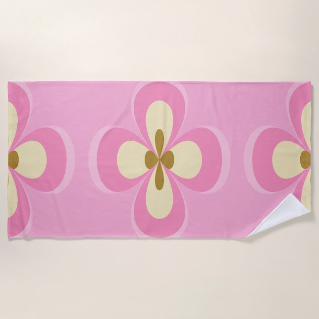 Abstrakte Pinks Art Strandtuch (Vorderseite)