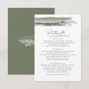 Abstrakte Pinselstriche beim Hochzeitsdetails ID88 Begleitkarte