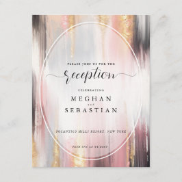 Abstrakte Pinselstriche Blush Gold Kohle Begleitkarte