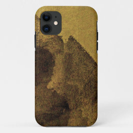 Abstrakte Pinselstriche, gelb braun, schwarz iPhone 11 Hülle