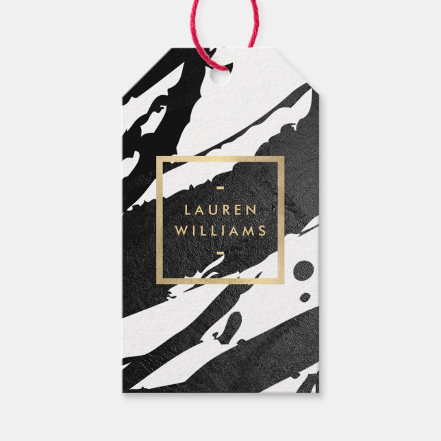 Abstrakte Pinselstriche Geschenkanhänger (Vorderseite)