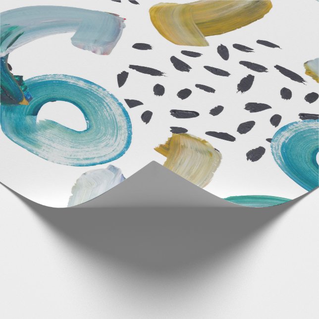 Abstrakte Pinselstriche Geschenkpapier (Ecke)