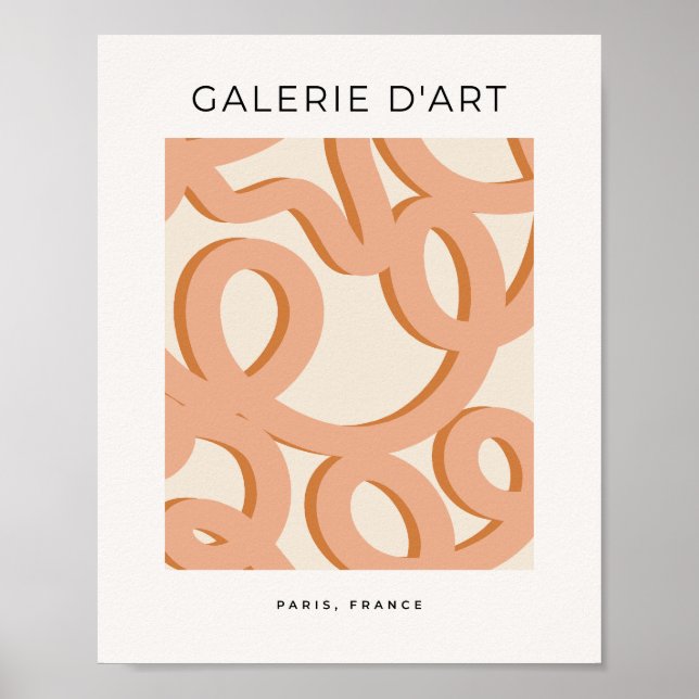 Abstrakte Pinselstriche in Beige Poster (Vorne)