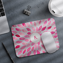 Abstrakte Pinselstriche in Rosa Mousepad