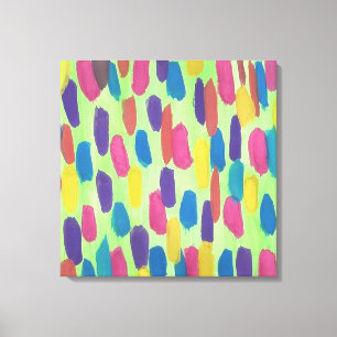 Abstrakte Pinselstriche mit grünen Pinselstrichen  Leinwanddruck