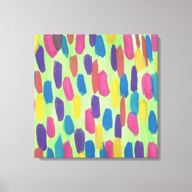 Abstrakte Pinselstriche mit grünen Pinselstrichen  Leinwanddruck (Vorderseite)