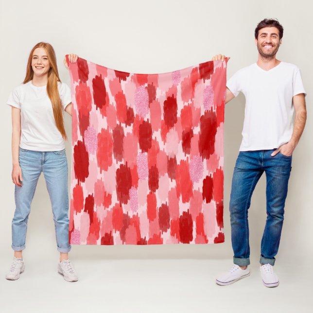 Abstrakte Pinselstriche Muster in Rosa Fleecedecke (Beispiel)