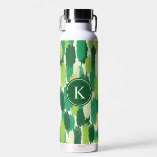 Abstrakte Pinselstriche, Muster Monogram Trinkflasche