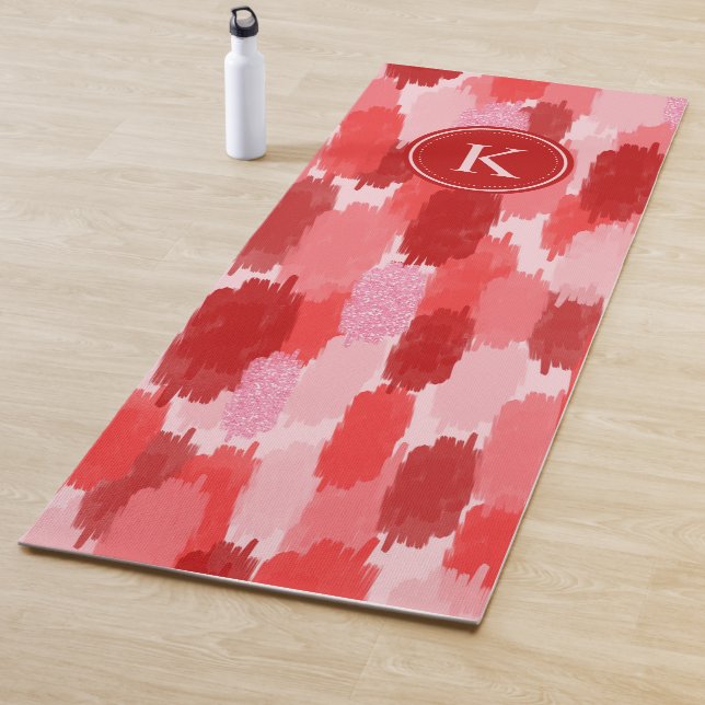 Abstrakte Pinselstriche Muster Monogramm Yogamatte (Beispiel)