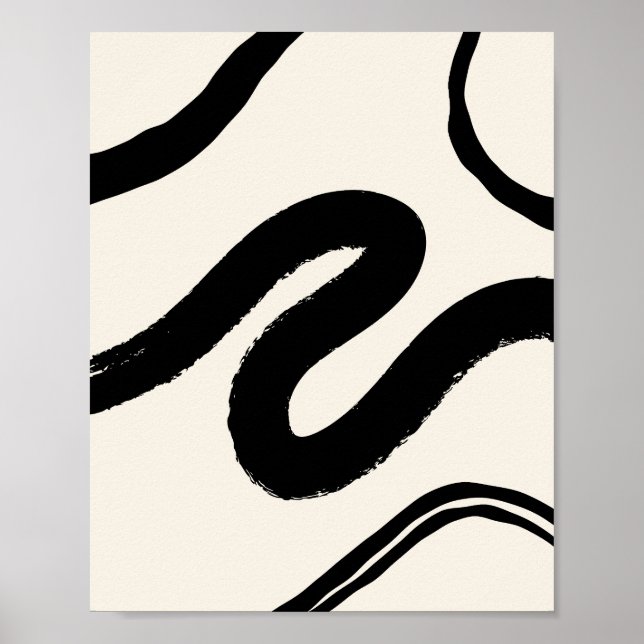 Abstrakte Pinselstriche Poster (Vorne)