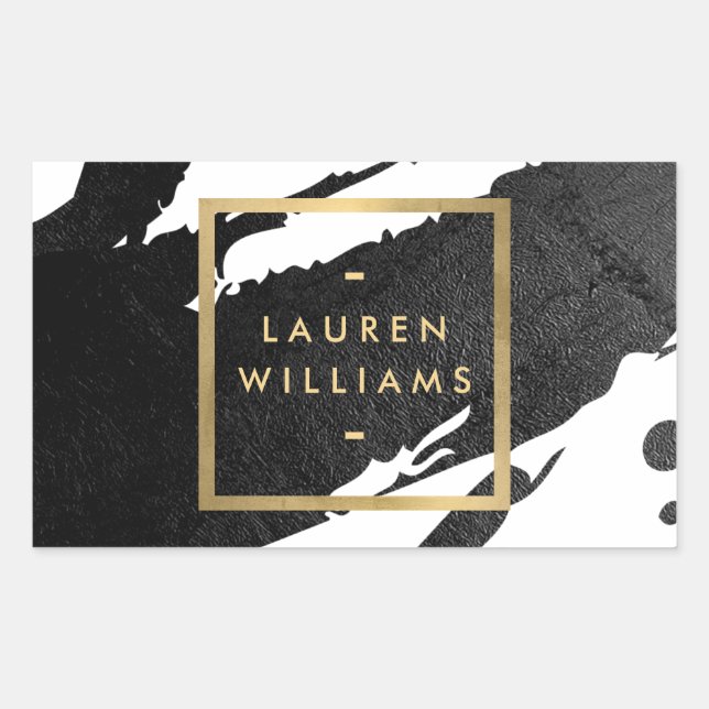 Abstrakte Pinselstriche Rechteckiger Aufkleber (Vorderseite)