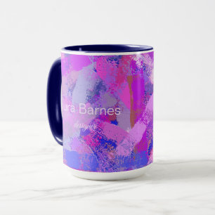 Abstrakte Pinselstriche Rosa Violett Tasse