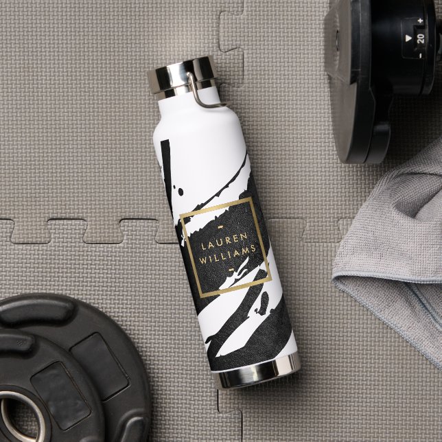 Abstrakte Pinselstriche Trinkflasche (Fitnessstudio)
