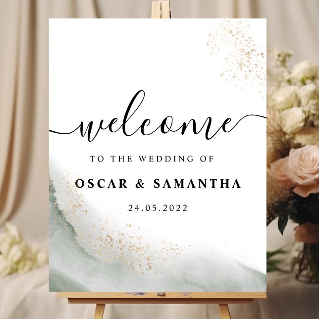 Abstrakte Pinselstriche und goldfarbene Pinselstri Poster (Von Creator hochgeladen)