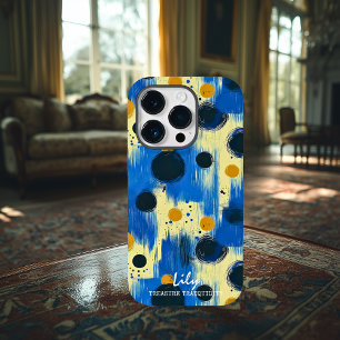 Abstrakte Pinselstrichpunkte mit benutzerdefiniert Case-Mate iPhone 14 Pro Hülle
