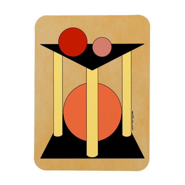 Abstrakte Plattformen, Säulen und Kreise Magnet (Vertikal)