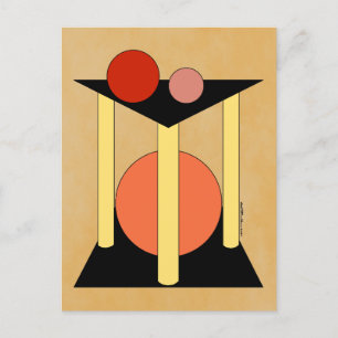 Abstrakte Plattformen, Säulen und Kreise Postkarte