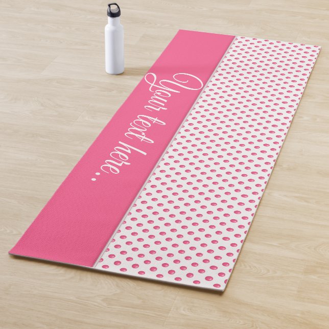 Abstrakte Polka dots rosa Textur.Text. Yogamatte (Beispiel)