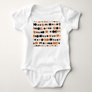 Abstrakte Polka Punkte: Aquarellgeometrie. Baby Strampler
