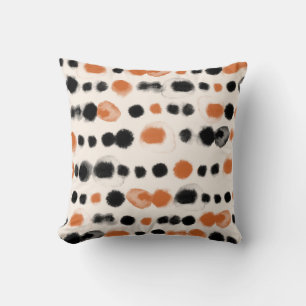 Abstrakte Polka Punkte: Aquarellgeometrie. Kissen