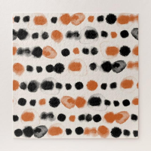 Abstrakte Polka Punkte: Aquarellgeometrie. Puzzle (Vertikal)