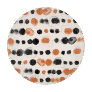 Abstrakte Polka Punkte: Aquarellgeometrie. Schneidebrett