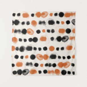 Abstrakte Polka Punkte: Aquarellgeometrie. Wandteppich