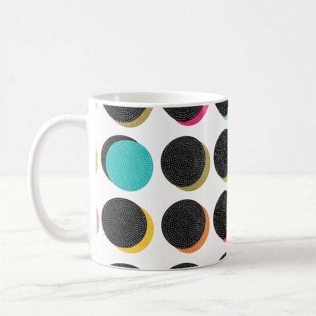 Abstrakte Polka-Punkte im Stil der Kaffeetasse (Links)