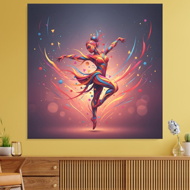 Abstrakte Pop-Art-Tänzerin  Leinwanddruck (Insitu (Wohnzimmer))