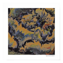 Abstrakte Pop-Fine-Art Coole Retro Dunkelblau Gelb